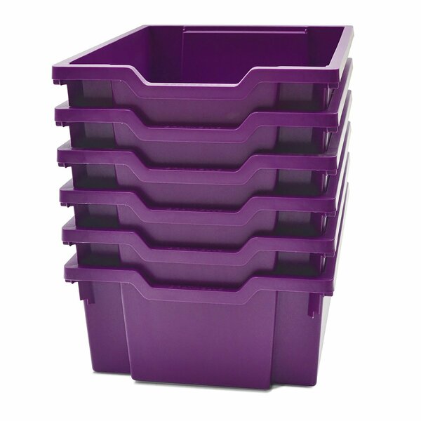 Gratnells Deep F2 Tray, Plum Purple, 12.3in. x 16.8in. x 5.9in., Heavy Duty, 6PK F0205P6